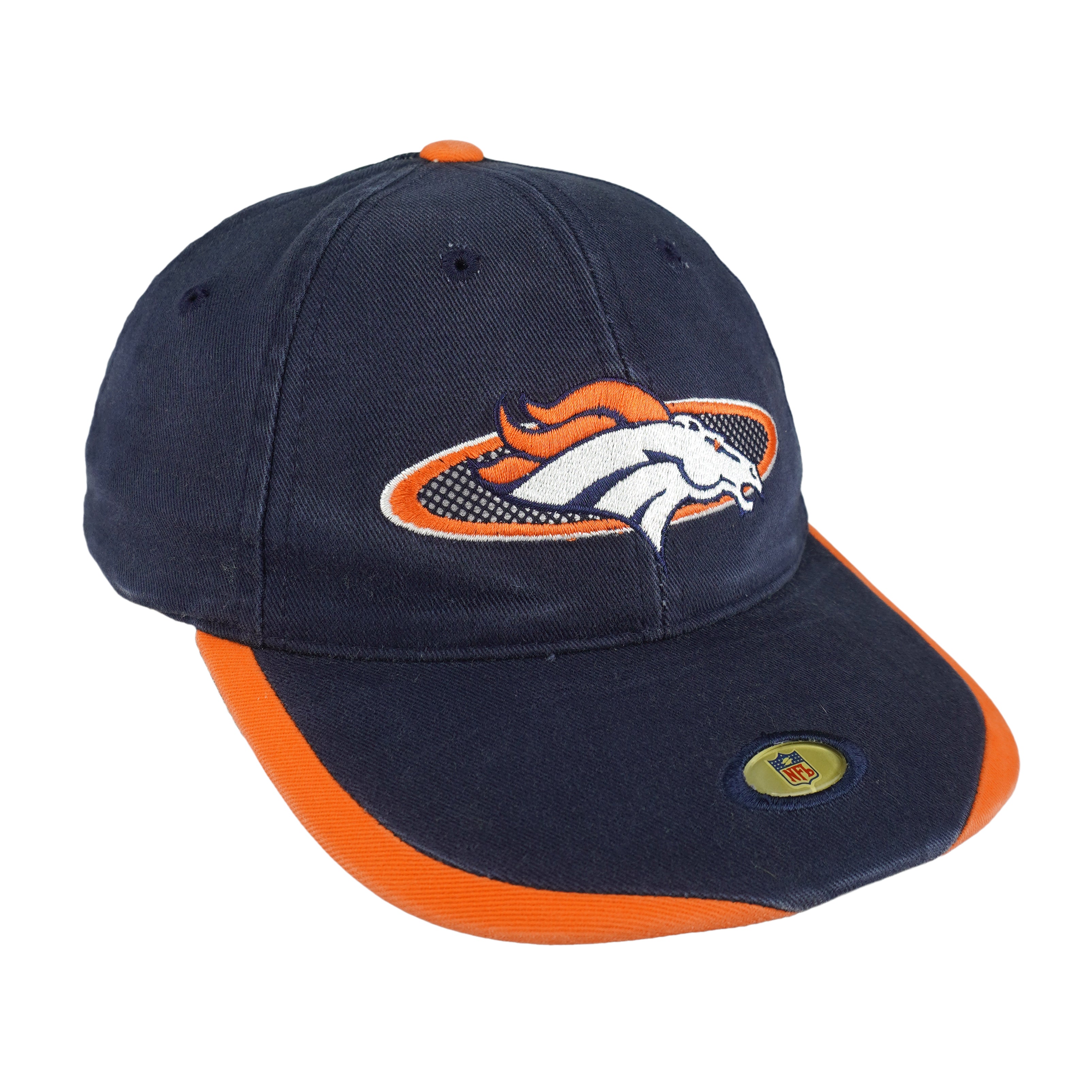 NFL (Sports Specialties) - Denver Broncos Embroidered Strapback Hat 1990s OSFA Vintage Retro Football