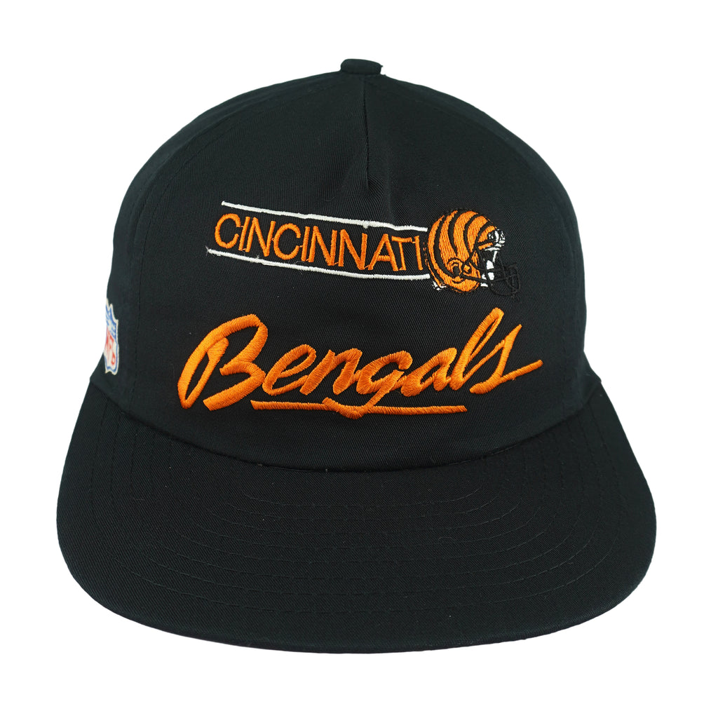 NFL (Eurocap) - Cincinnati Bengals Embroidered Snapback Hat 1990s OSFA Vintage Retro Football