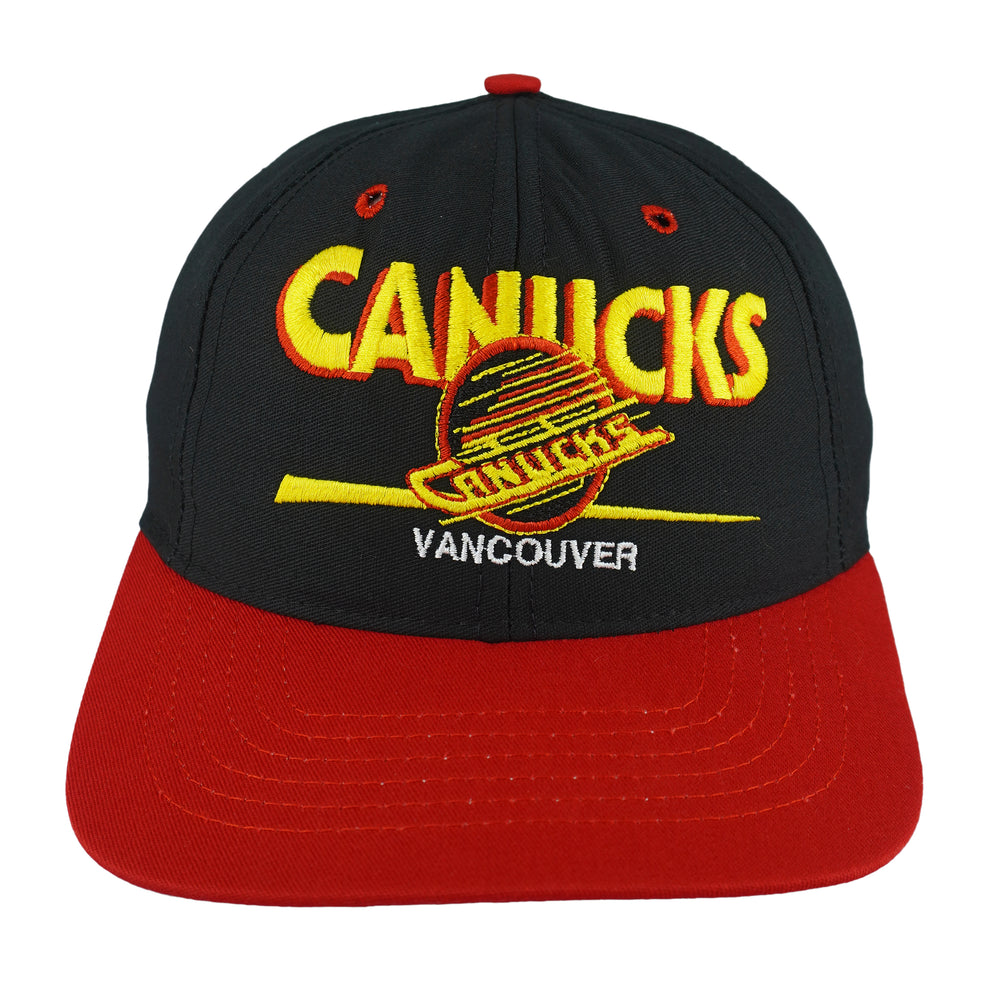 NHL (Twins) - Vancouver Canucks Snapback Hat 1990s OSFA Vintage Retro Hockey