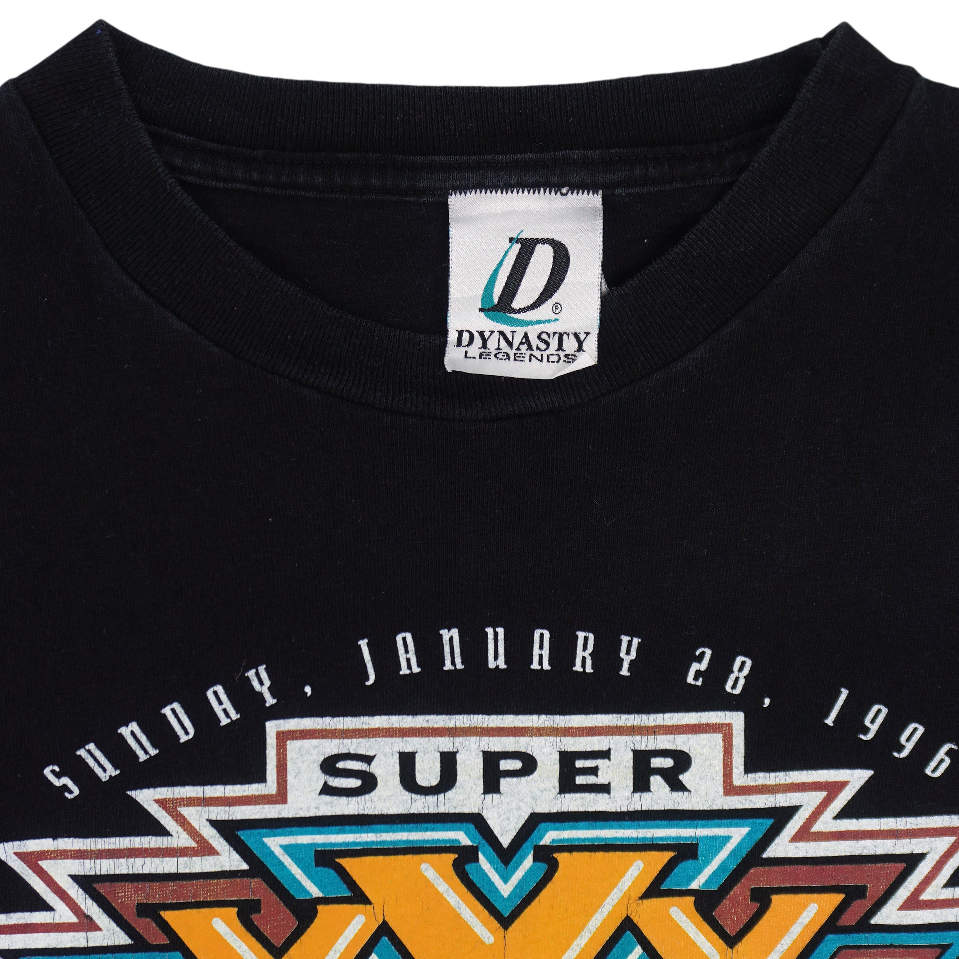 NFL (Dynasty) - Super Bowl Sun Devil Arizona Single Stitch T-Shirt 1996 Large Vintage Retro Football