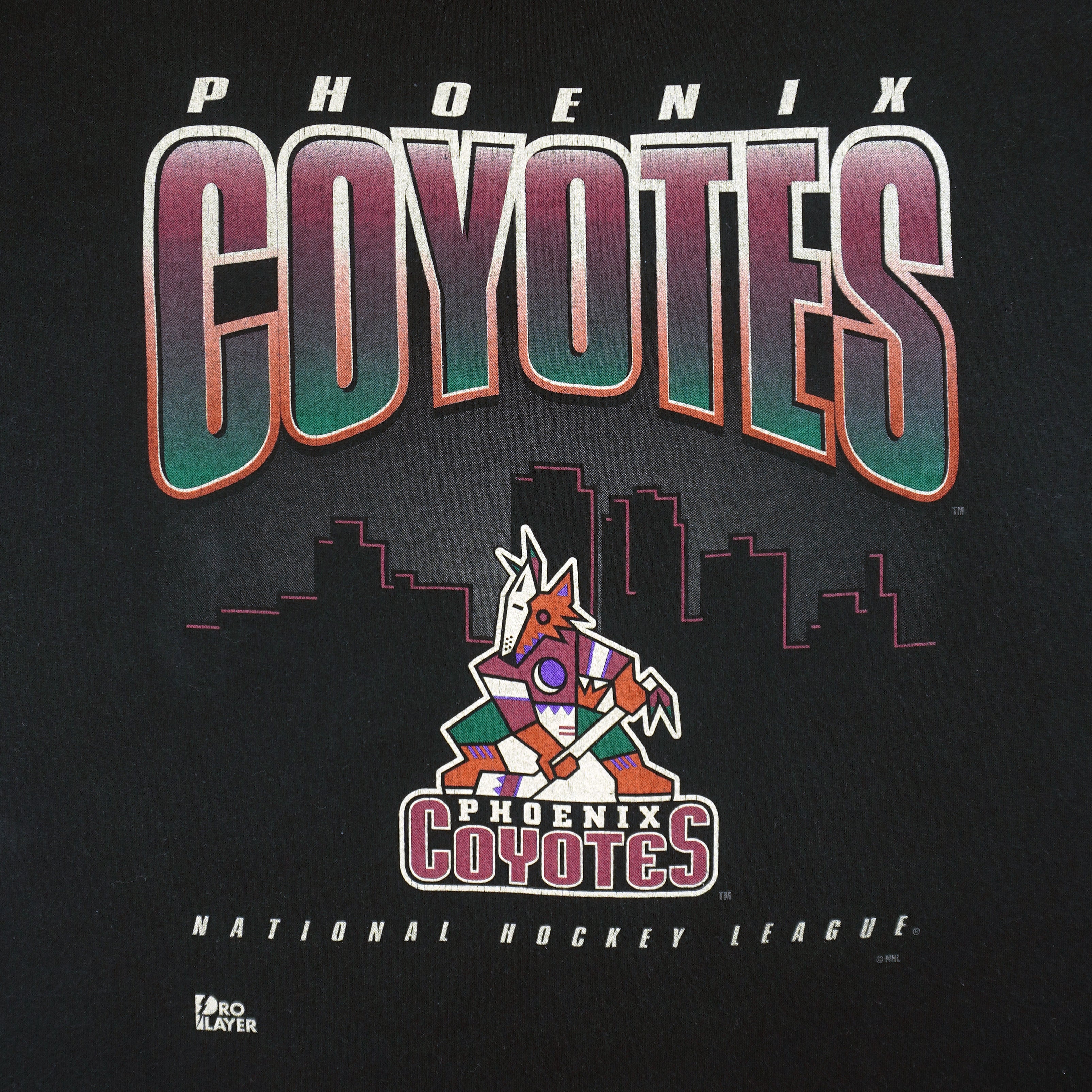 NHL (Pro Player) - Phoenix Coyotes Single Stitch T-Shirt 1990s XX-Large Vintage Retro Hockey