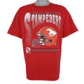 CFL (Waves) - Red Calgary Stampeders Helmet T-Shirt 1990s X-Large Vintage Retro Football