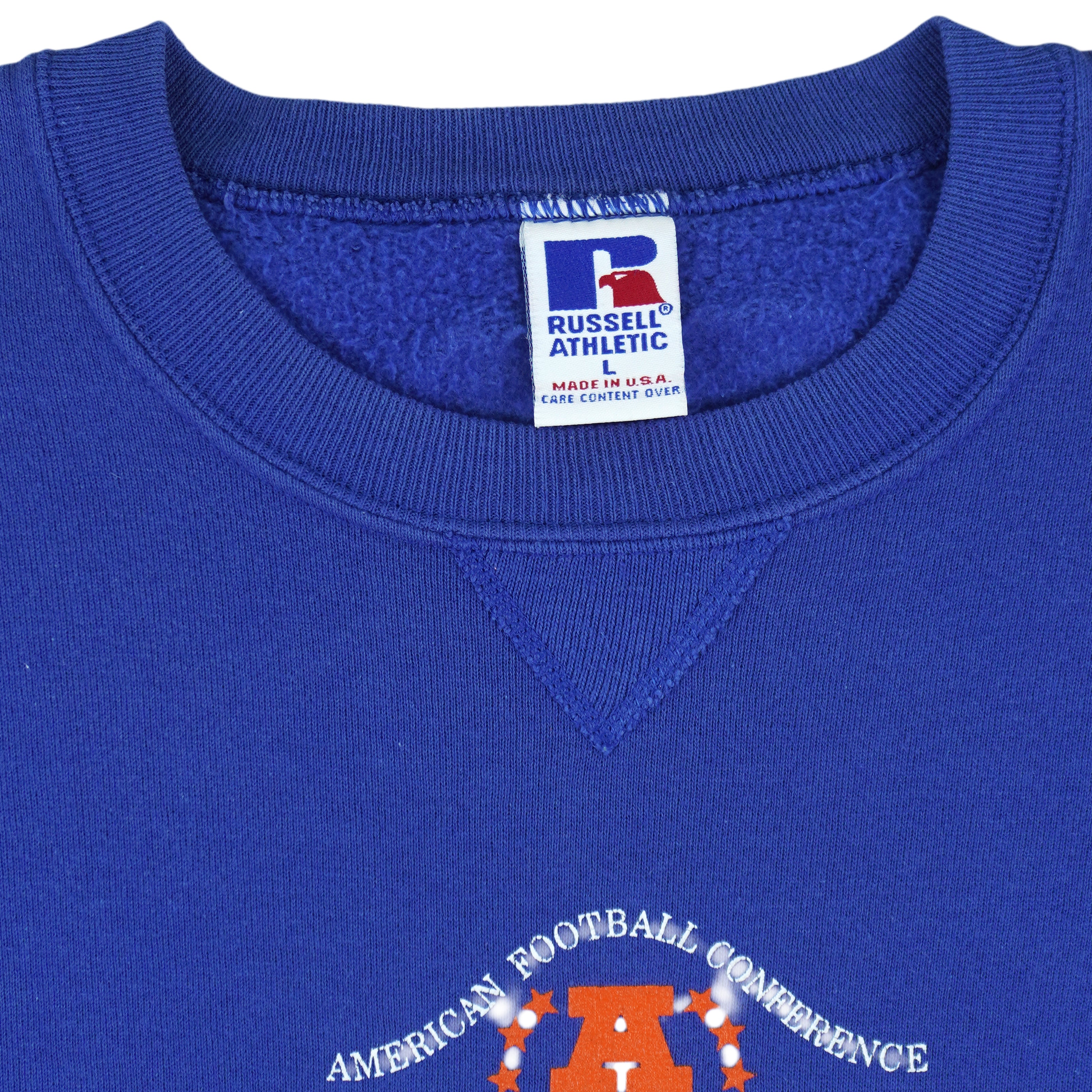 NFL (Russell Athletic) - Denver Broncos Crew Neck Sweatshirt 1993 Large Vintage Retro Football