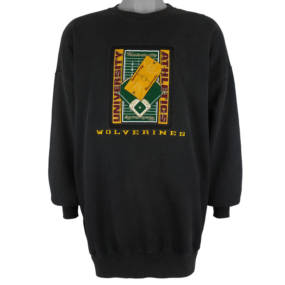 NCAA (Santee) - Michigan Wolverines Embroidered Crew Neck Sweatshirt 1990s X-Large Vintage Retro