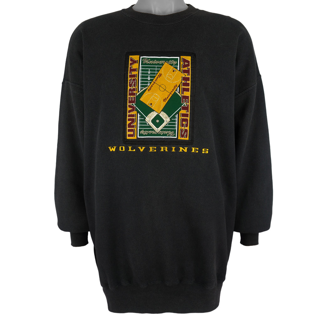 NCAA (Santee) - Michigan Wolverines Embroidered Crew Neck Sweatshirt 1990s X-Large Vintage Retro