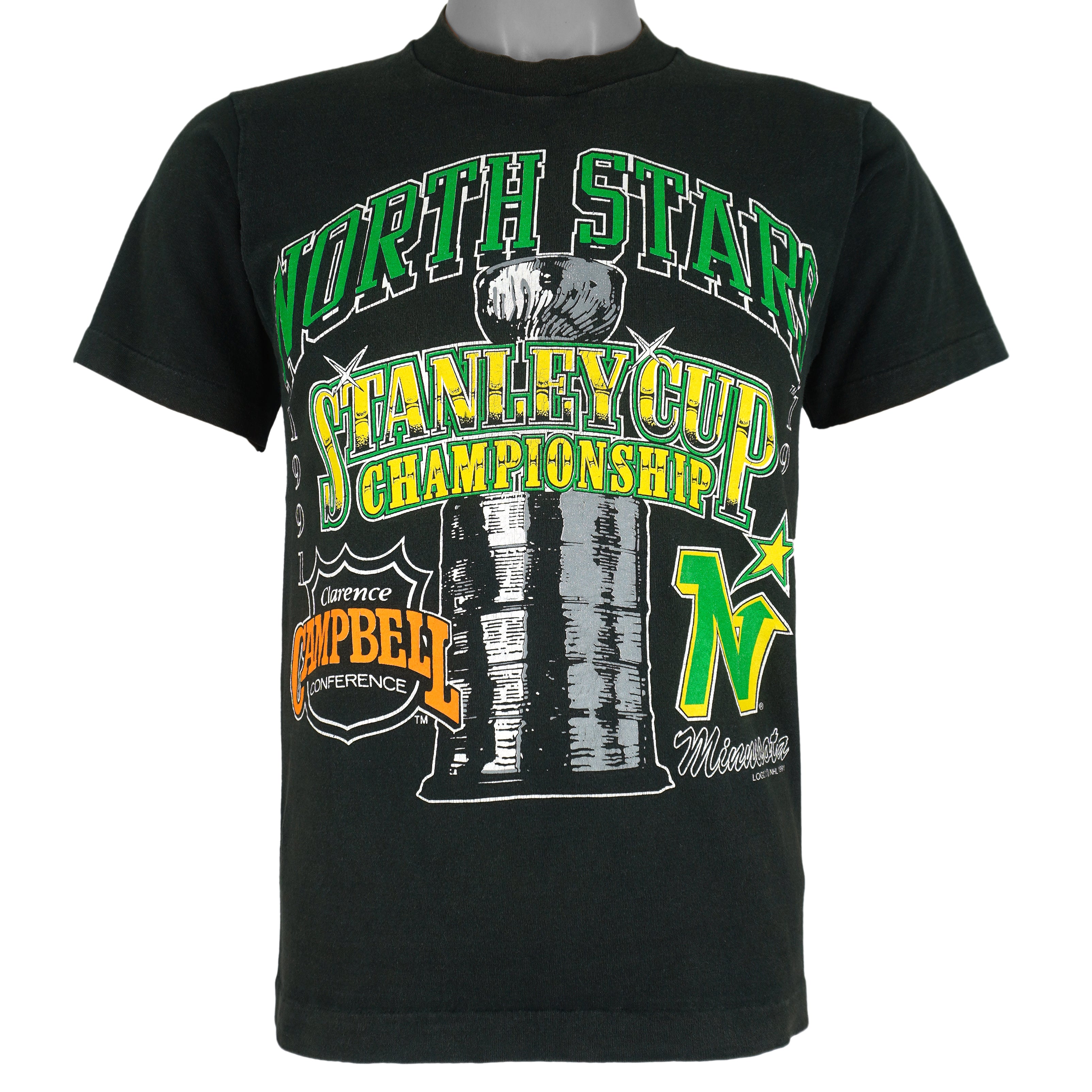 NHL (Logo 7) - Minnesota North Stars Stanley Cup Championship T-Shirt 1991 Small Vintage Retro Hockey