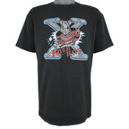 Vintage AHL (Anvil) - Albany River Rats Big Spell-Out T-Shirt 1993 Large in black