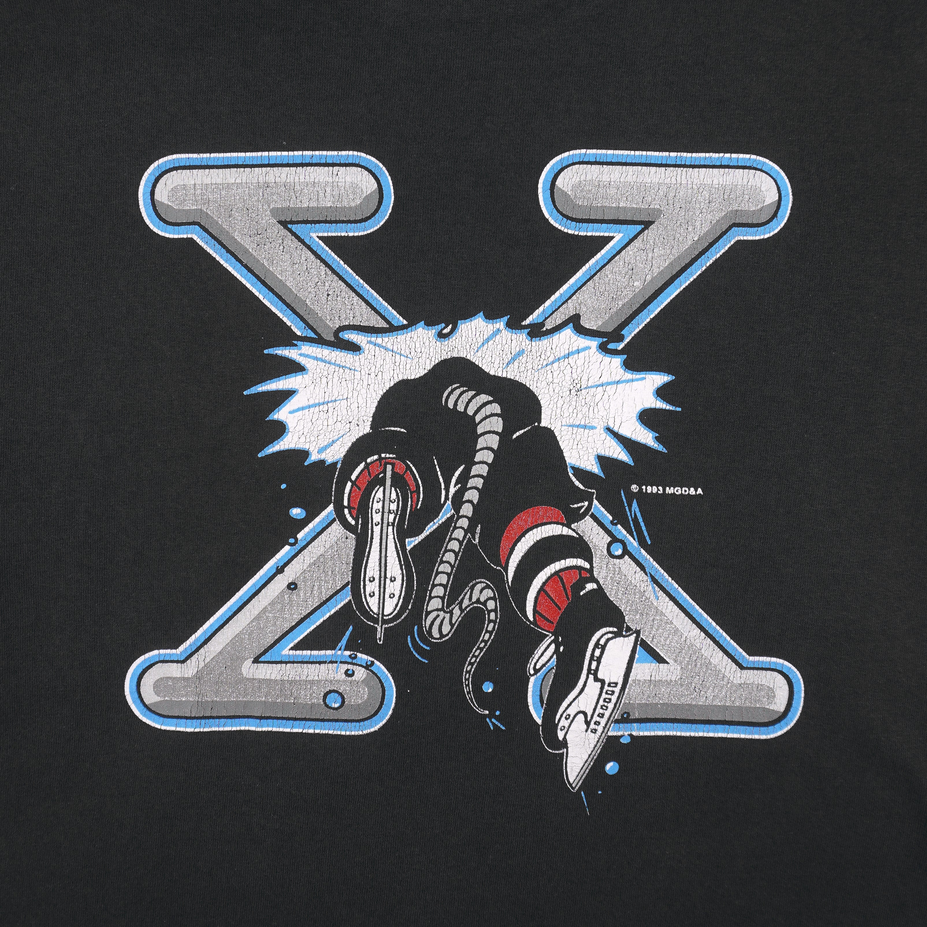 Vintage AHL (Anvil) - Albany River Rats Big Spell-Out T-Shirt 1993 Large in black