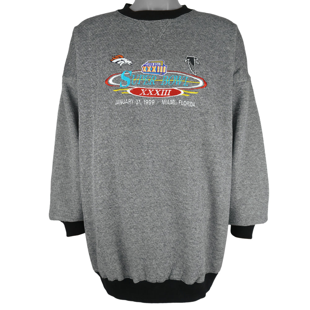 NFL (Logo Athletic) - Super Bowl XXXIII, Broncos VS Falcons Sweatshirt 1999 X-Large Vintage Retro Football
