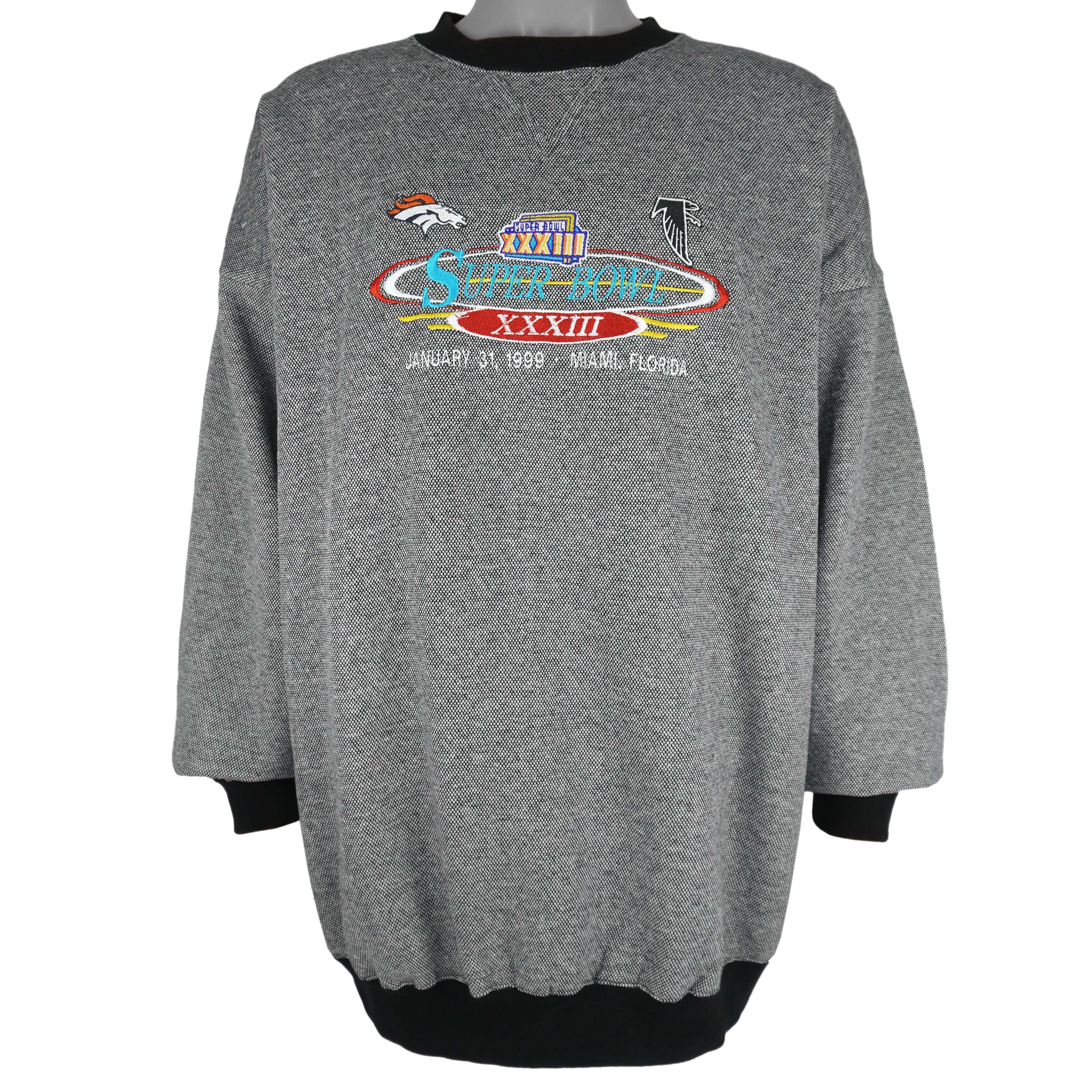 NFL (Logo Athletic) - Super Bowl XXXIII, Broncos VS Falcons Sweatshirt 1999 X-Large Vintage Retro Football