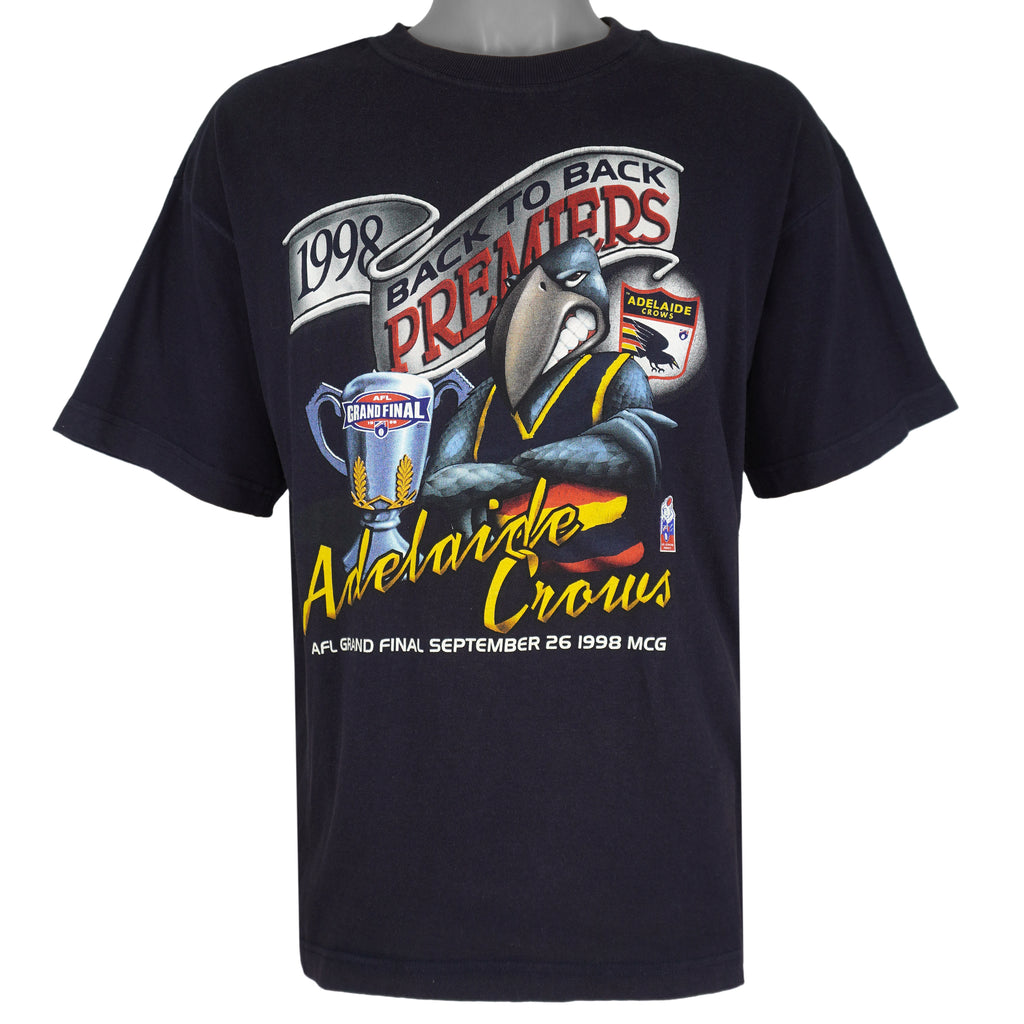 Vintage - Adelaide Crows AFL Grend Final Spell-Out T-Shirt 1998 Large Vintage Retro Football
