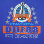 NHL - Edmonton Oilers Stanley Cup Champions single Stitch T-Shirt 1990 X-Large Vintage Retro Hockey 