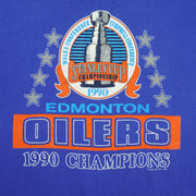 NHL - Edmonton Oilers Stanley Cup Champions single Stitch T-Shirt 1990 X-Large Vintage Retro Hockey 