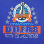 NHL - Edmonton Oilers Stanley Cup Champions single Stitch T-Shirt 1990 X-Large Vintage Retro Hockey 
