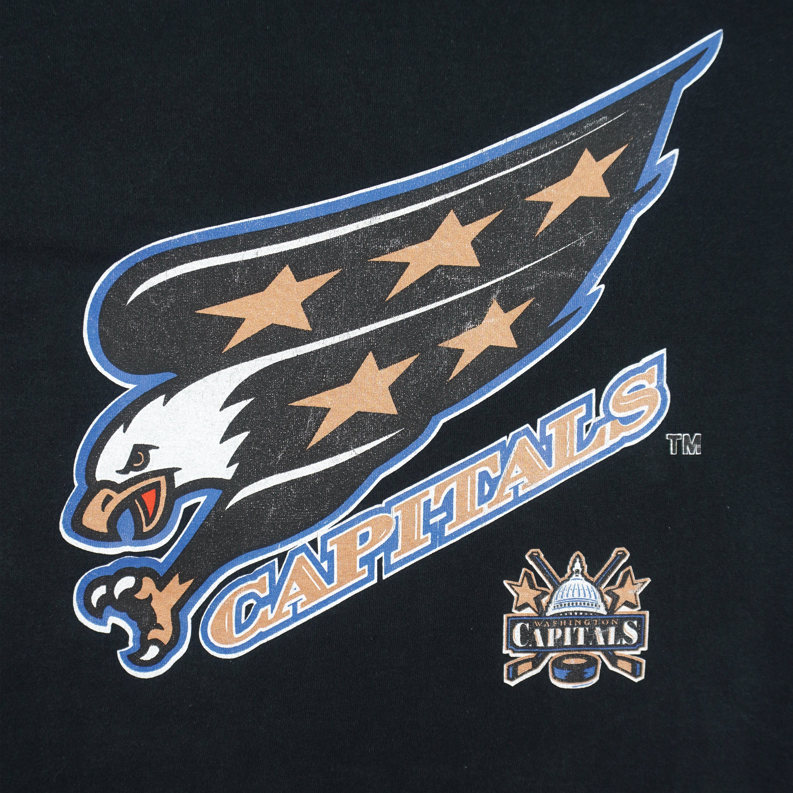 NHL (Fruit Of The Loom) - Washington Capitals Big Logo T-Shirt 1990s Large Vintage Retro Hockey