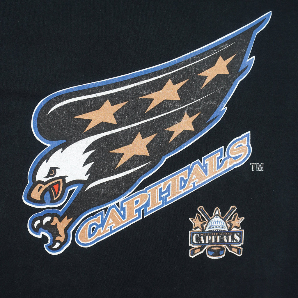NHL (Fruit Of The Loom) - Washington Capitals Big Logo T-Shirt 1990s Large Vintage Retro Hockey