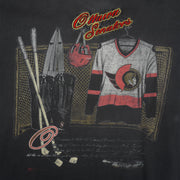 NHL (Nutmeg) - Ottawa Senators Single Stitch Locker Room T-Shirt 1990s X-Large Vintage Retro Hockey
