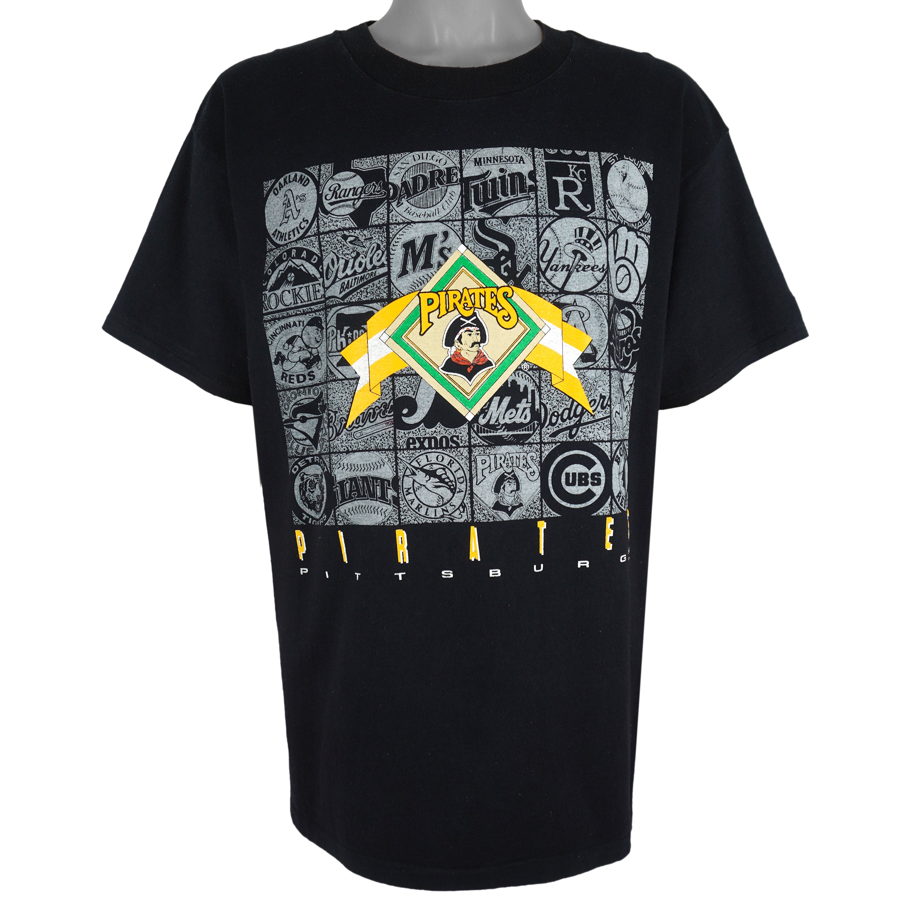 MLB - Pittsburgh Pirates Team Logo Single Stitch T-Shirt 1990s X-Large Vintage Retro Baseball