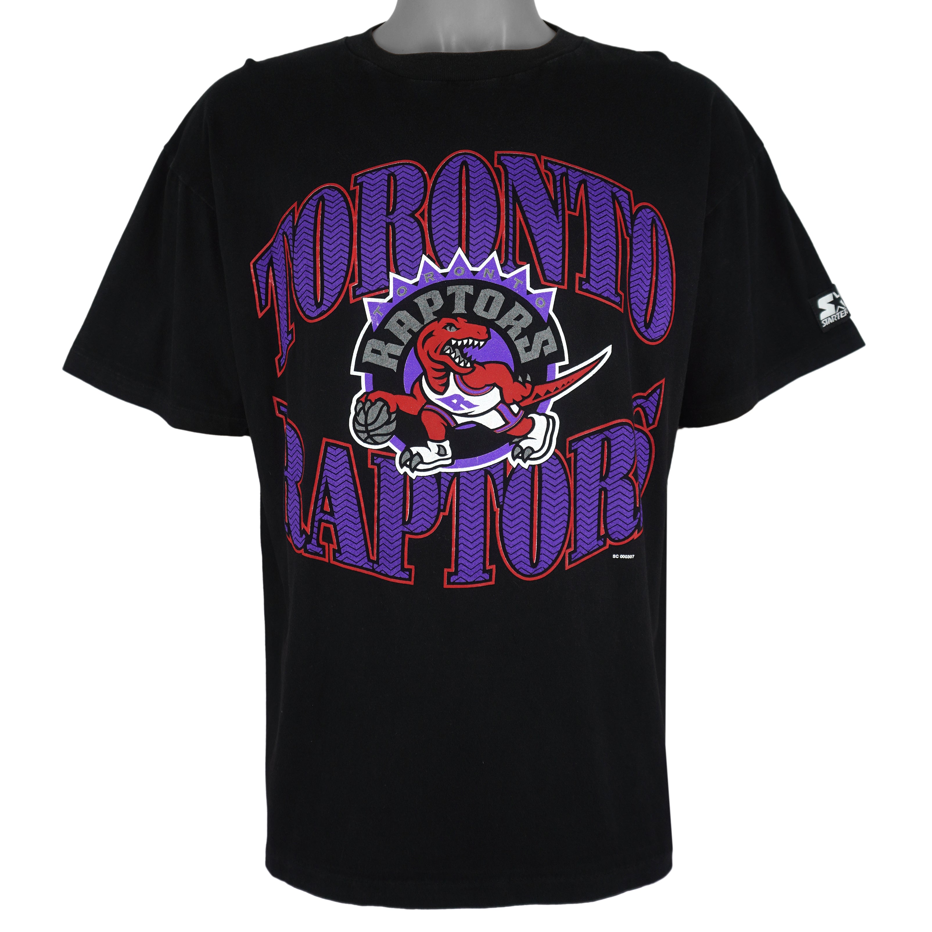 Starter - Toronto Raptors Big Spell-Out T-Shirt 1990s Large Vintage Retro Basketball