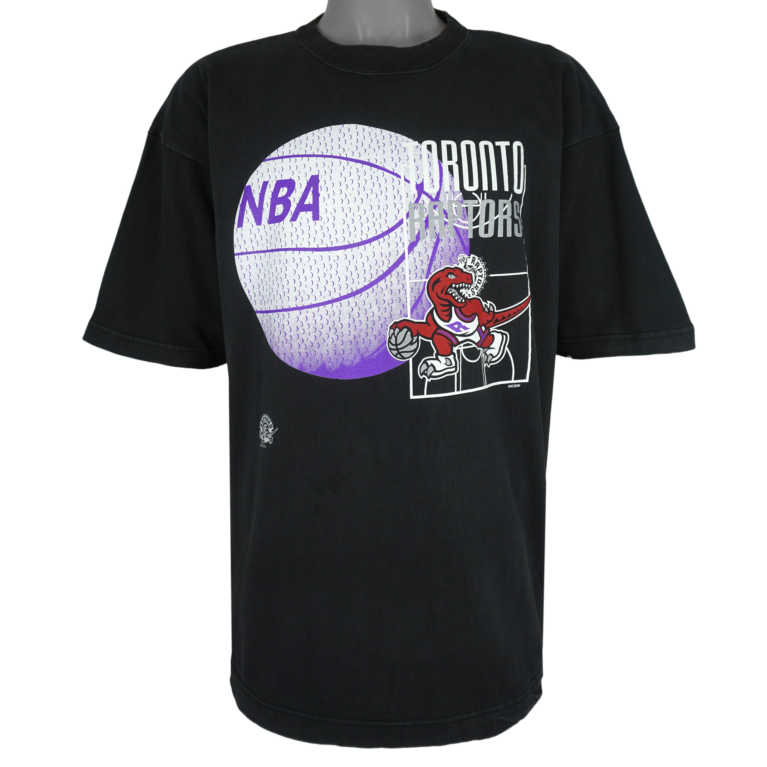 NBA (My Favourite Team)- Toronto Raptors Basketball T-Shirt 1990s Medium Vintage Retro Basketball