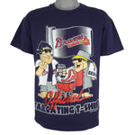 MLB (Mendez) - Atlanta Braves x Flintstone Single Stitch T-Shirt 1994 Medium