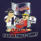 MLB (Mendez) - Atlanta Braves x Flinstone Single Stitch T-Shirt 1994 Large Vintage Retro Baseball