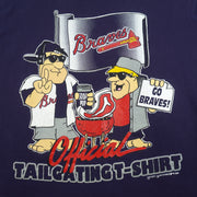 MLB (Mendez) - Atlanta Braves x Flinstone Single Stitch T-Shirt 1994 Large Vintage Retro Baseball