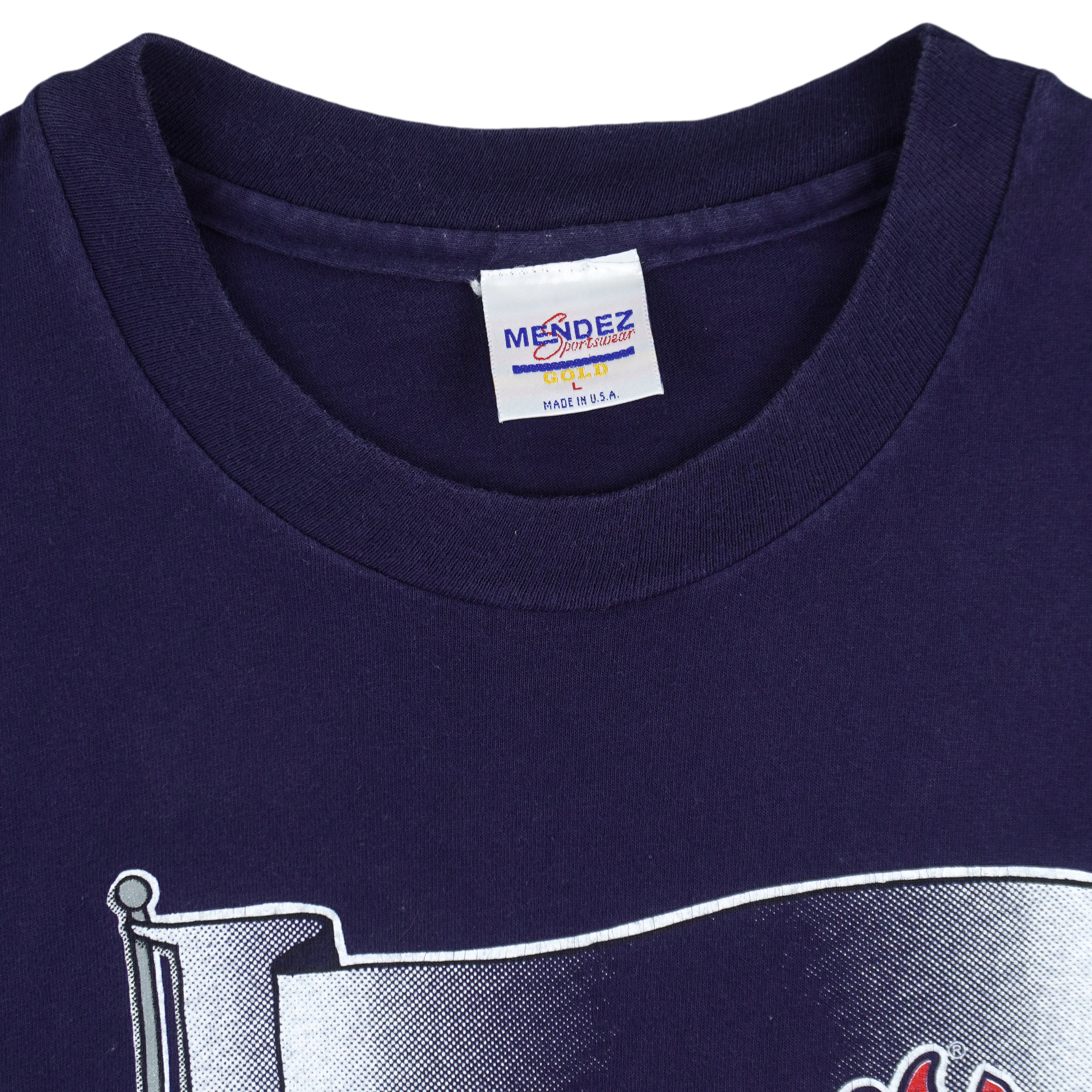 MLB (Mendez) - Atlanta Braves x Flinstone Single Stitch T-Shirt 1994 Large Vintage Retro Baseball