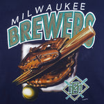MLB (True Fan) - Milwaukee Brewers Baseball Glove T-Shirt 1998 Large Vintage Retro Baseball