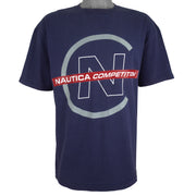 Nautica - Blue Nautica Competition Spell-Out T-Shirt 1990s X-Large Vintage Retro