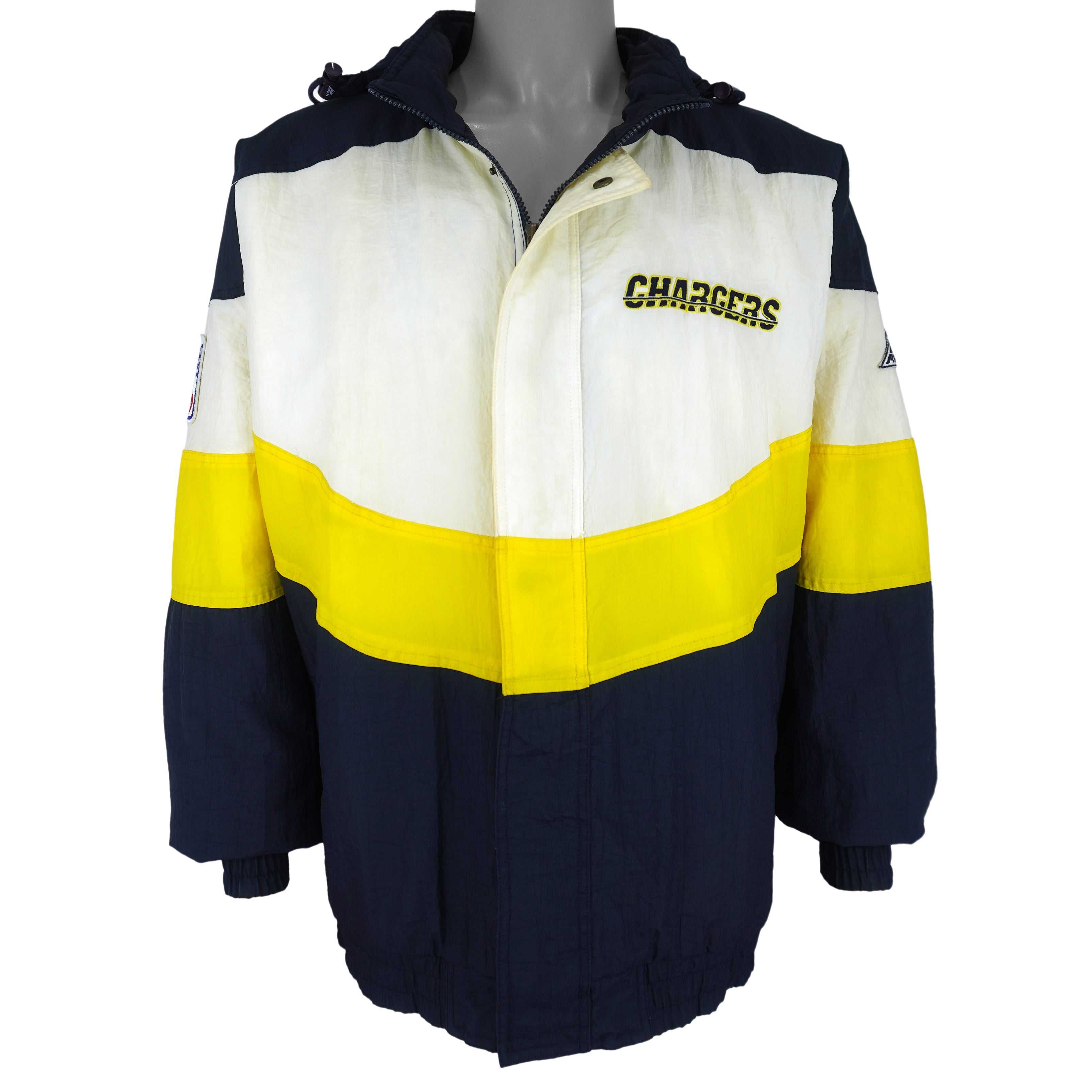 NFL (Apex One) - San Diego Chargers Hooded Puffer Jacket 1990s Large Vintage Retro Football