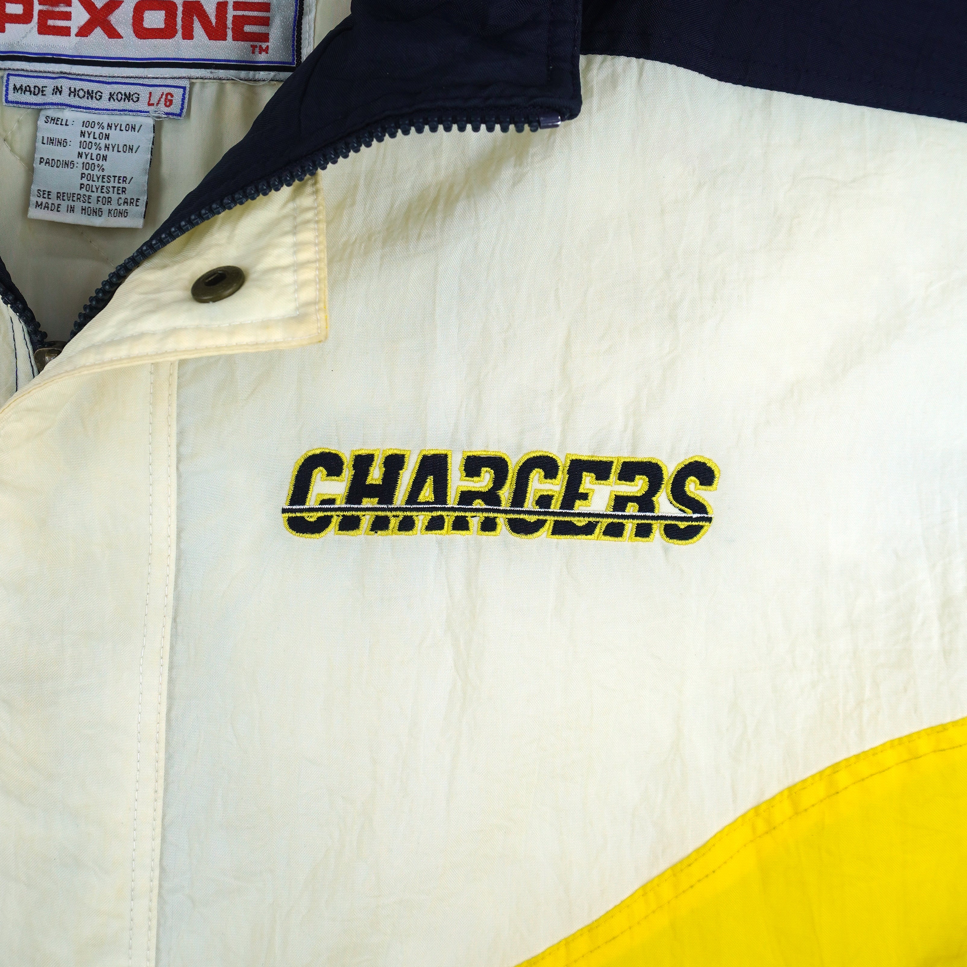 NFL (Apex One) - San Diego Chargers Hooded Puffer Jacket 1990s Large Vintage Retro Football