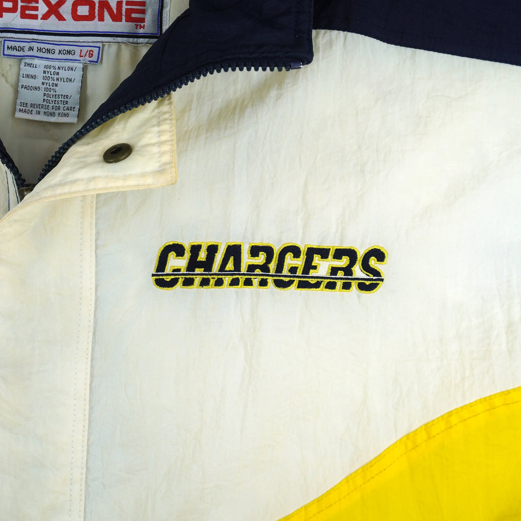 NFL (Apex One) - San Diego Chargers Hooded Puffer Jacket 1990s Large Vintage Retro Football