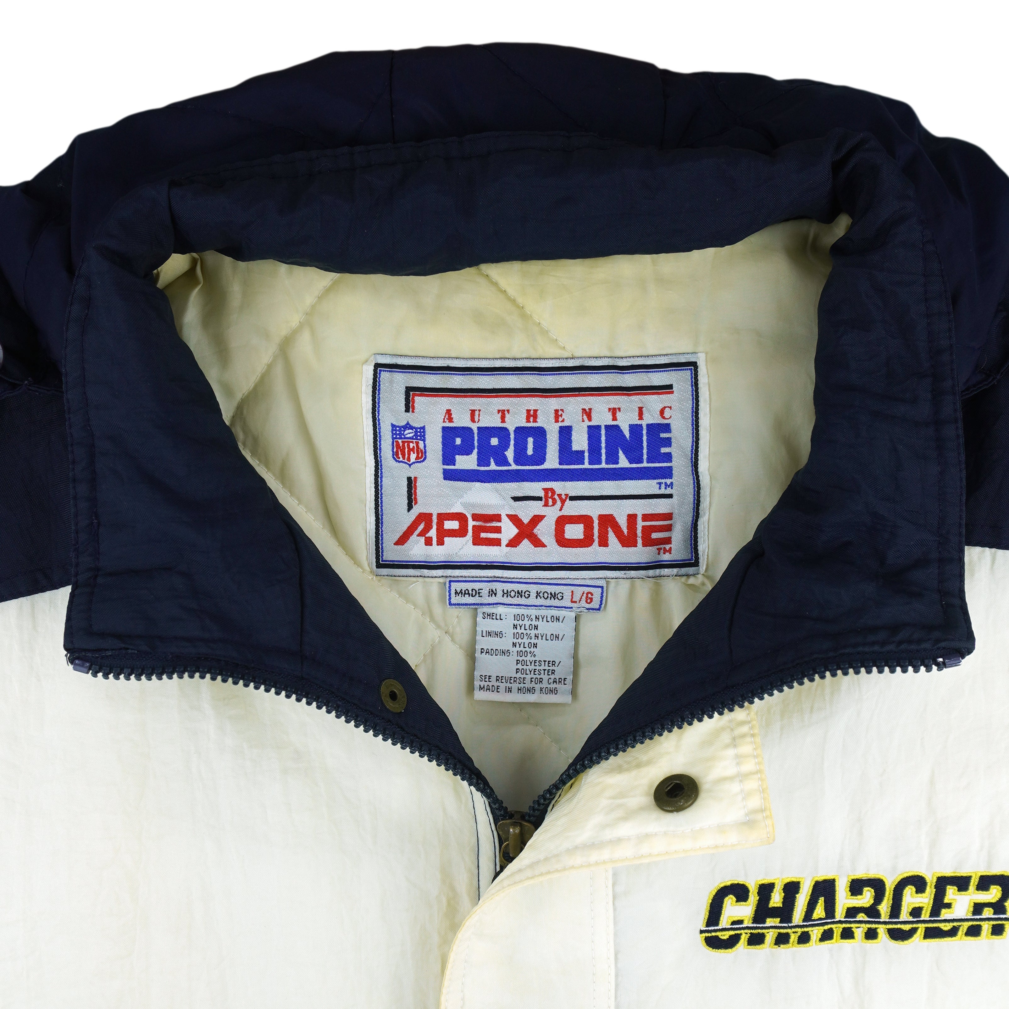 NFL (Apex One) - San Diego Chargers Hooded Puffer Jacket 1990s Large Vintage Retro Football