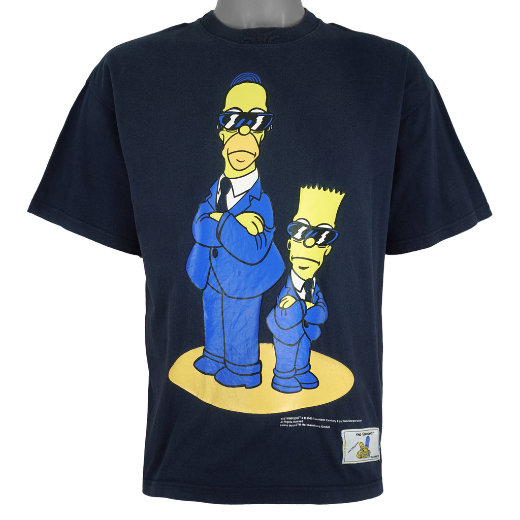 Vintage - The Simpsons Men In Black Spell-Out T-Shirt 2000 Large Vintage Retro