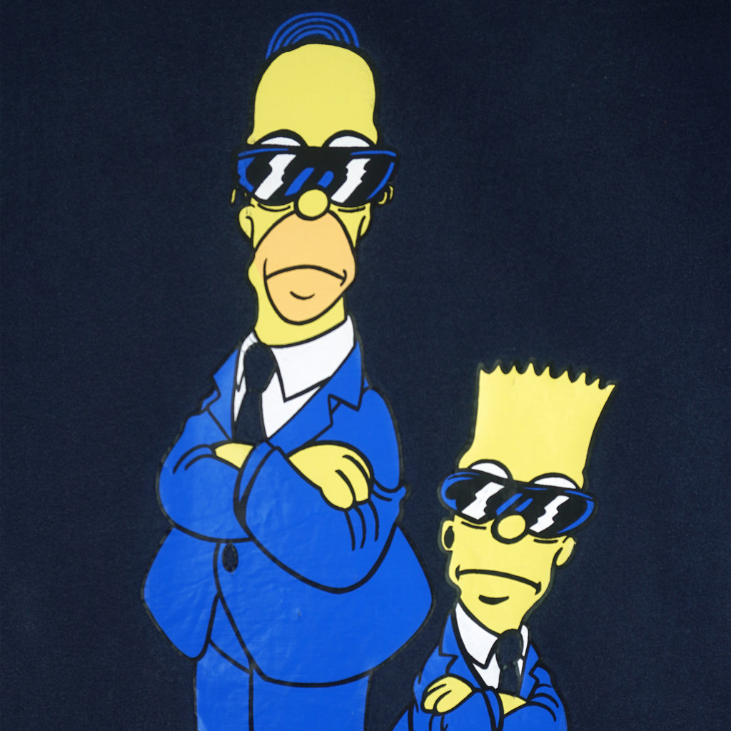 Vintage - The Simpsons Men In Black Spell-Out T-Shirt 2000 Large Vintage Retro