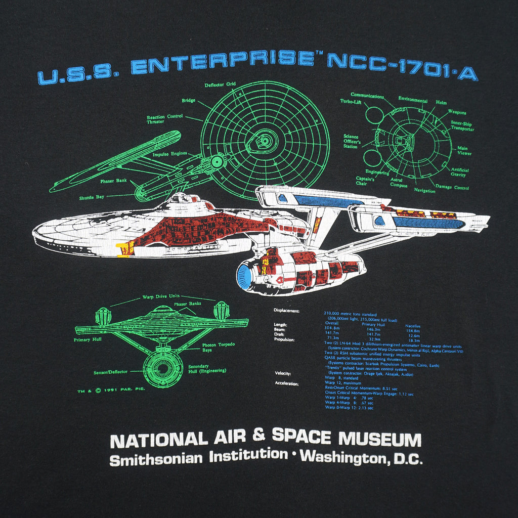 Vintage - U.S.S Enterprise NCC-1701-A Space Museum T-Shirt 1991 X-Large Vintage Retro