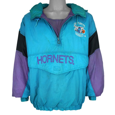 NBA (Competitor) - Charlotte Hornets Hooded Puffer Jacket 1990s X-Large