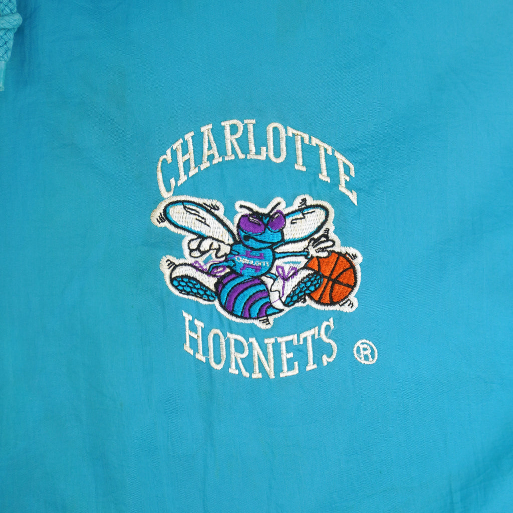 NBA (Competitor) - Charlotte Hornets Hooded Puffer Jacket 1990s X-Large Vintage Retro Basketball