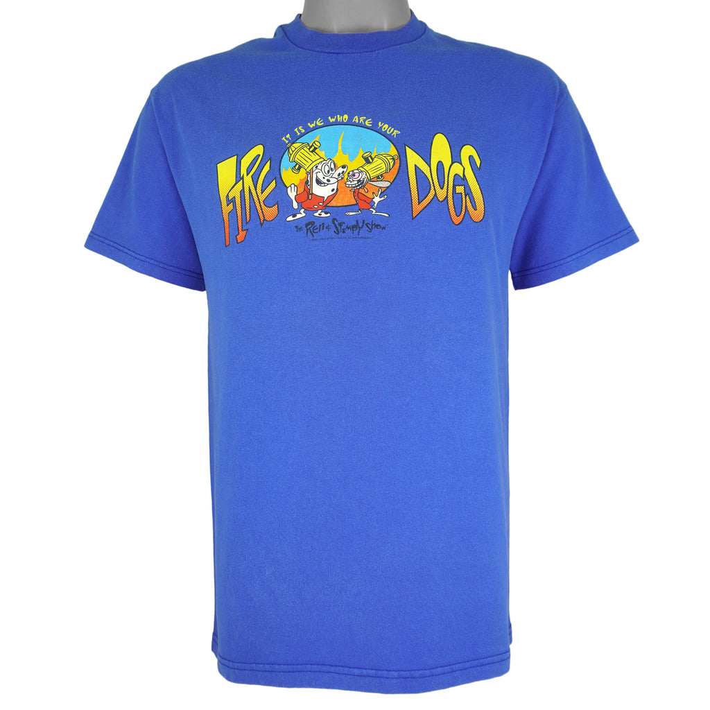 Vintage (Hanes) - MTV Fire Dogs the Ren & Stimpy Show T-Shirt 1990s Medium Vintage Retro
