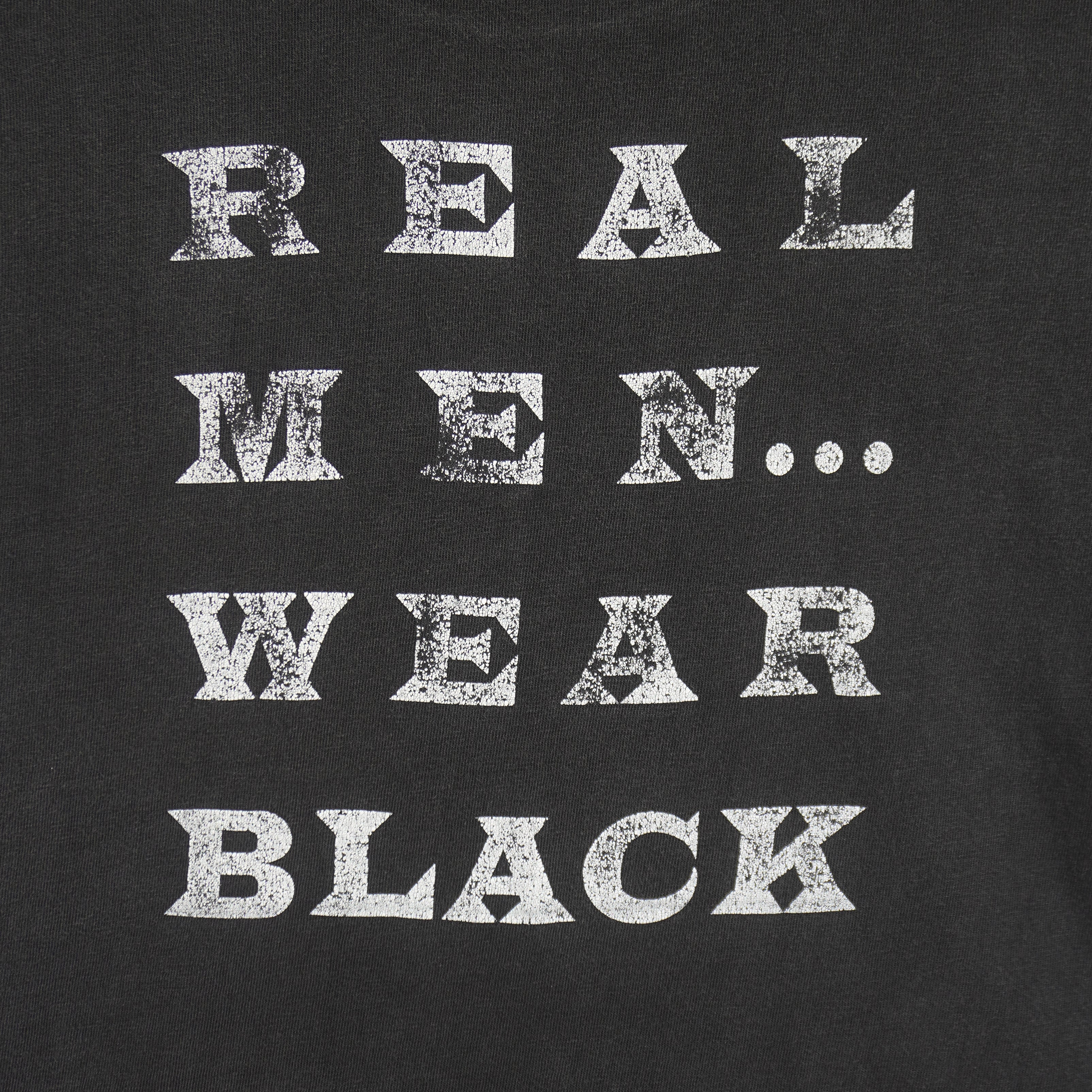Vintage (Hanes) - Cameo Real Men Wear Black Single Stitch T-Shirt 1990 Medium Vintage Retro