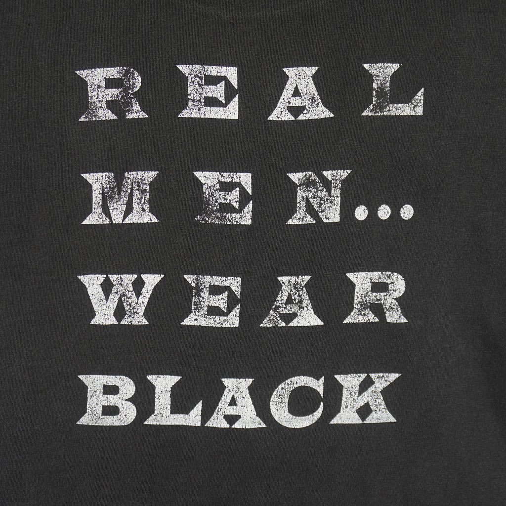 Vintage (Hanes) - Cameo Real Men Wear Black Single Stitch T-Shirt 1990 Medium Vintage Retro