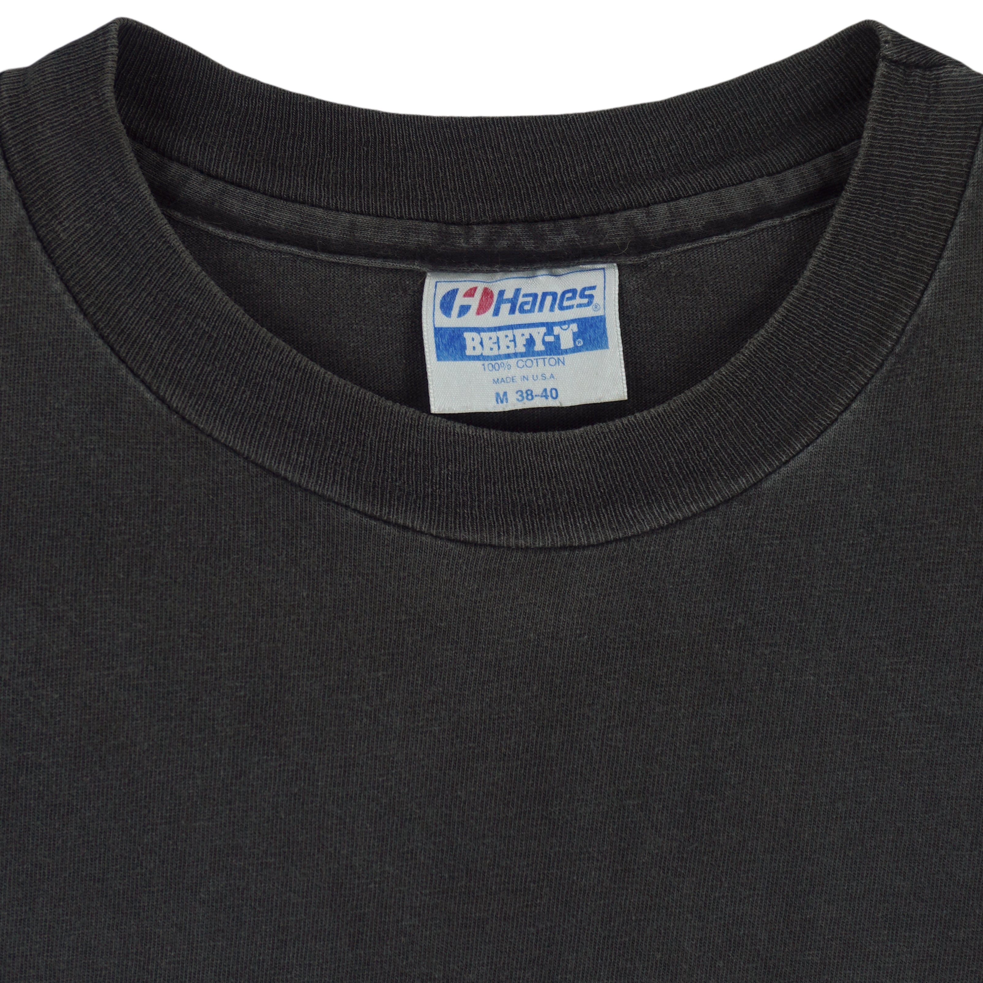 Vintage (Hanes) - Cameo Real Men Wear Black Single Stitch T-Shirt 1990 Medium Vintage Retro