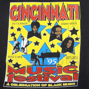 Vintage (Logo 7) - Cincinnati Music Festival T-Shirt 1995 Large in black