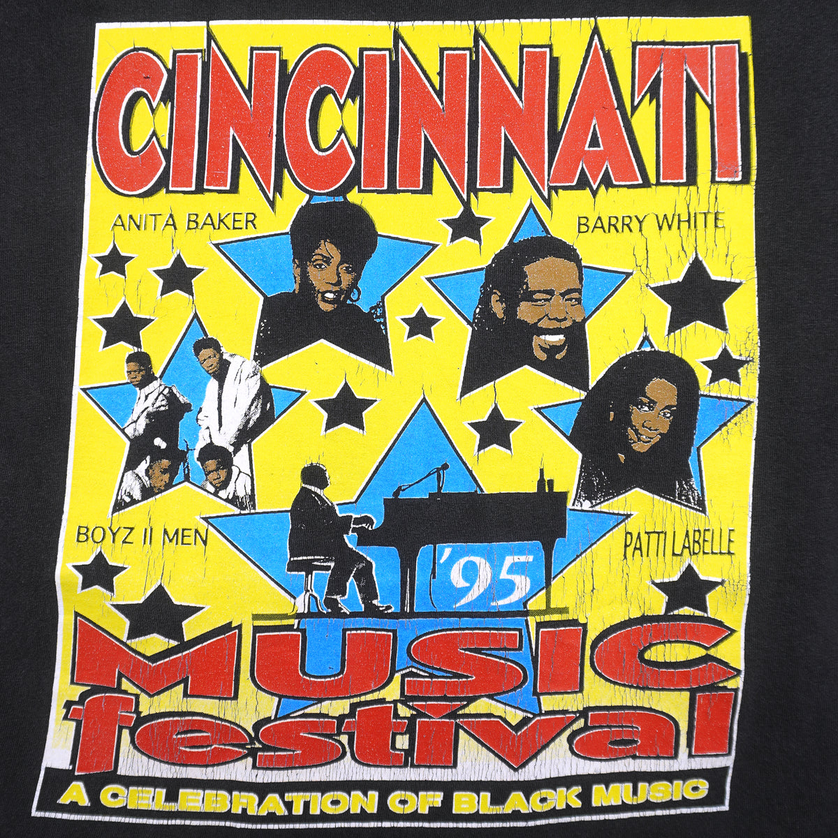 Vintage (Logo 7) - Cincinnati Music Festival T-Shirt 1995 Large in black