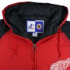 NHL (Logo Athletic) - Detroit Red Wings Hooded Puffer Jacket 2000s X-Large Vintage Retro Hockey