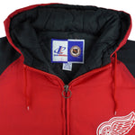 NHL (Logo Athletic) - Detroit Red Wings Hooded Puffer Jacket 2000s X-Large Vintage Retro Hockey