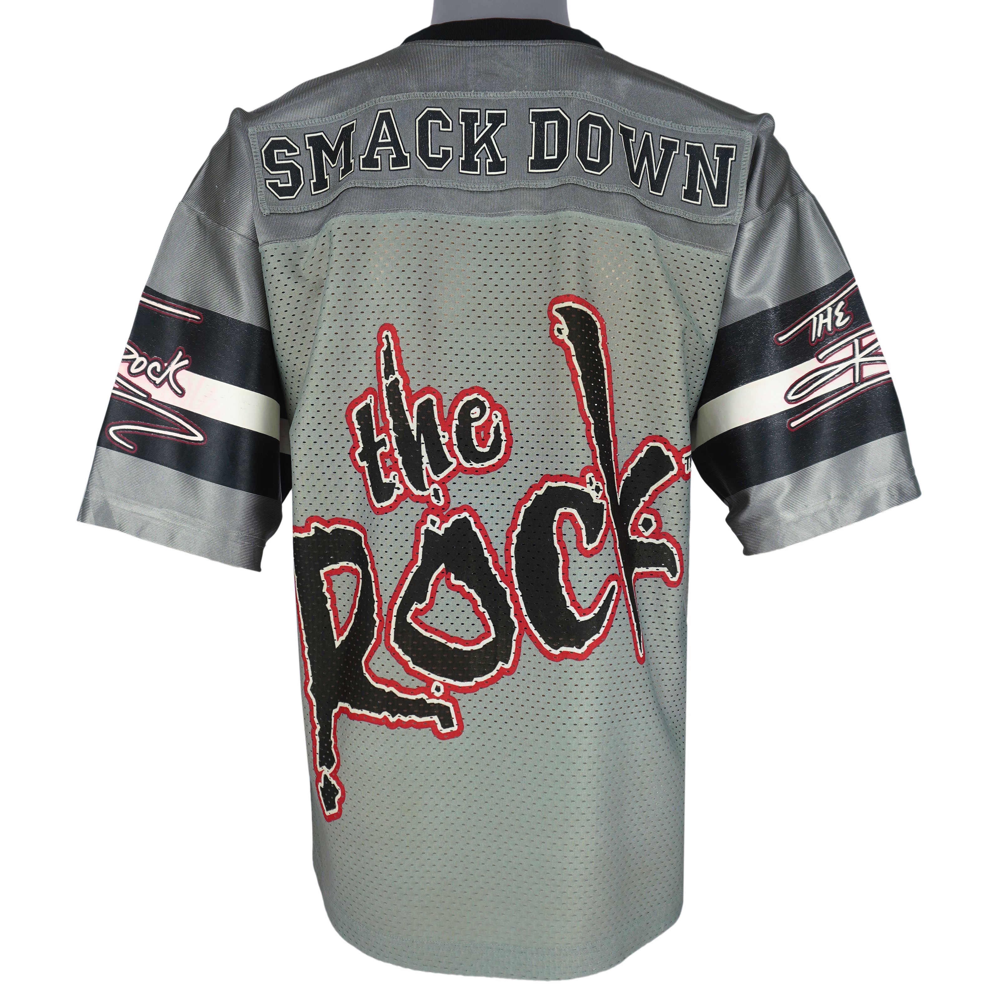 Vintage - WWE The Rock SmackDown Jersey T-Shirt 1999 Medium Vintage Retro