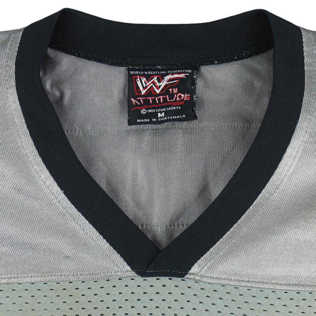 Vintage - WWE The Rock SmackDown Jersey T-Shirt 1999 Medium Vintage Retro