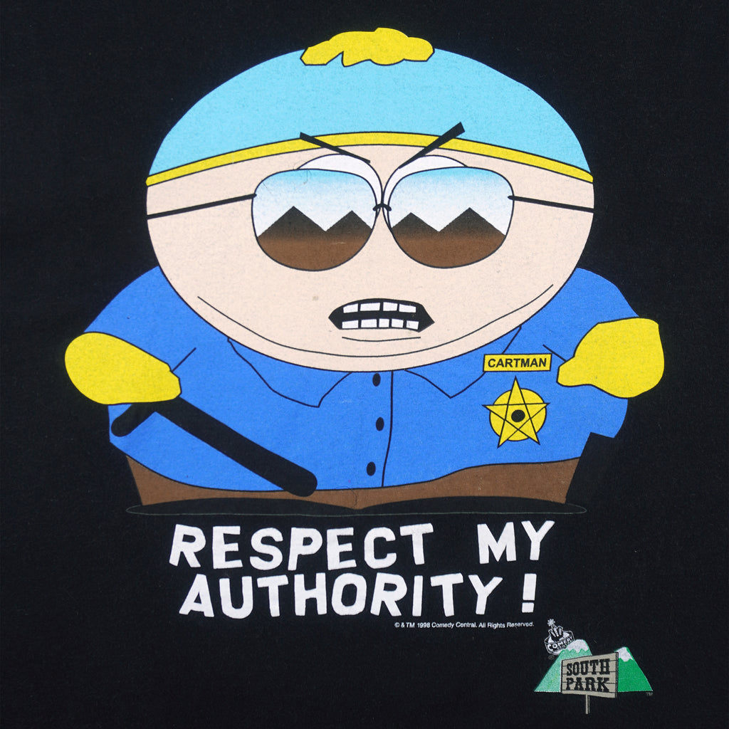Vintage (Comedy Central) - South Park Cartman  Respect My Authority! T-Shirt 1998 X-Large